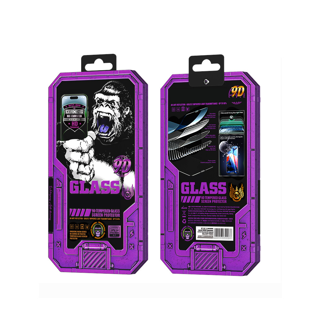 Kính Cường Lực iPhone Corning HD Trong Suốt WK WTP-068 hộp tím kính cho iPhone X Xs 11 12 13 14 15 1