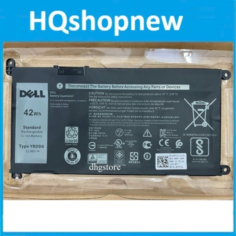 ⚡️ Pjn laptop Dell Inspirion 5480 5481 5485 5491 5493 5593 5598 7586 5582 5584 5590 1VX1H YRDD6 42Wh