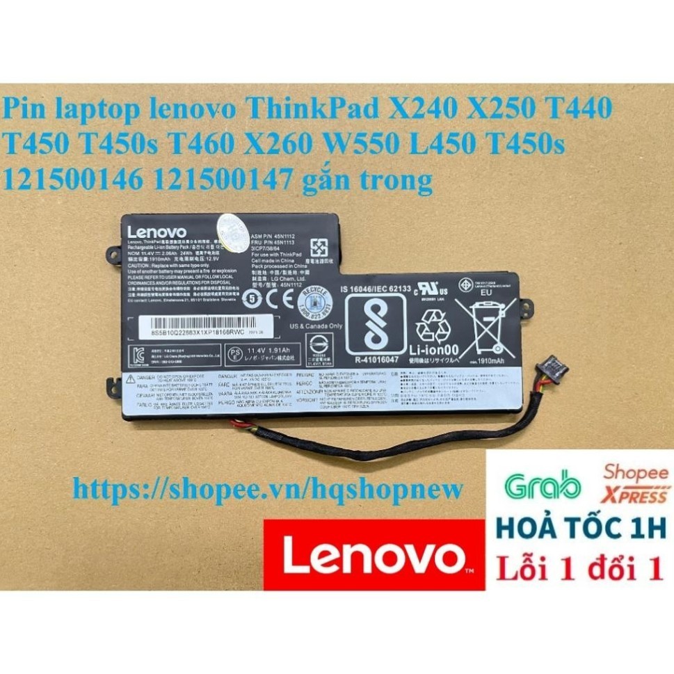 ⚡️ Pjn lenovo Thinkpad X240 X250 T440 T450 T450s T460 X260 W550 L450 T450s 121500146 121500147 gắn t