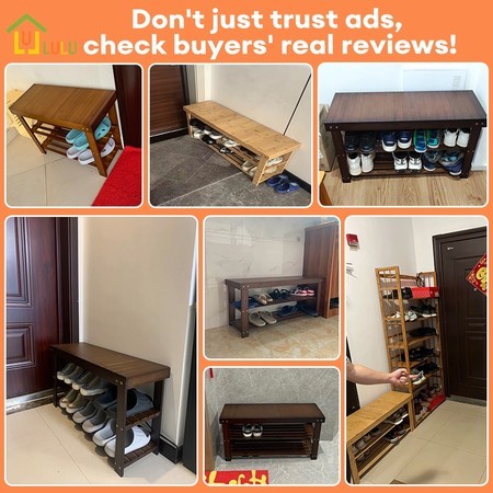 Ghế thay giày tre 20-100cm có thể dùng làm giá để giày Tiết kiệm không gian và chống nấm mốc | BigBuy360 - bigbuy360.vn