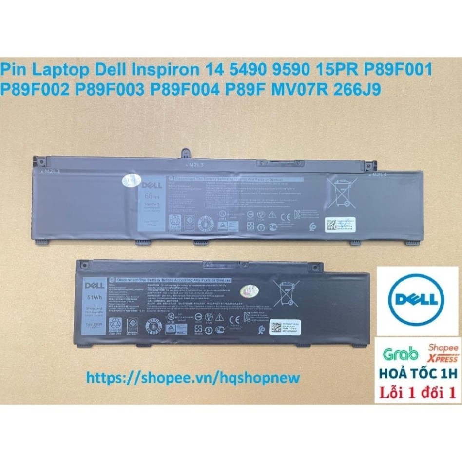 ⚡️ Pjn Laptop Dell Inspiron 14 5490 9590 P89F001 P89F002 P89F003 P89F004 P89F MV07R 266J9