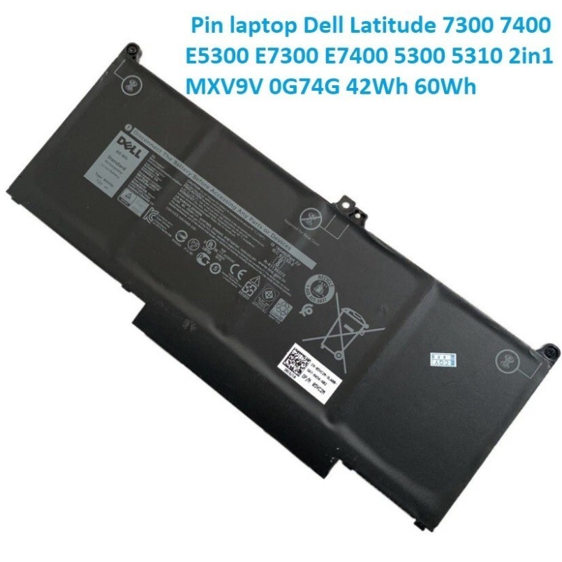 ⚡️ Pjn laptop Dell Latitude 7300 7400 5300 5310 2in1 MXV9V 0G74G 42Wh 60Wh