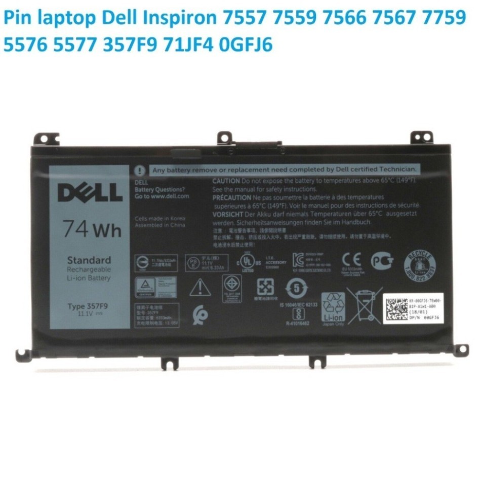 ⚡️ Pjn laptop Dell Inspiron 7557 7559 7566 7567 7759 5576 5577 357F9 71JF4 0GFJ6