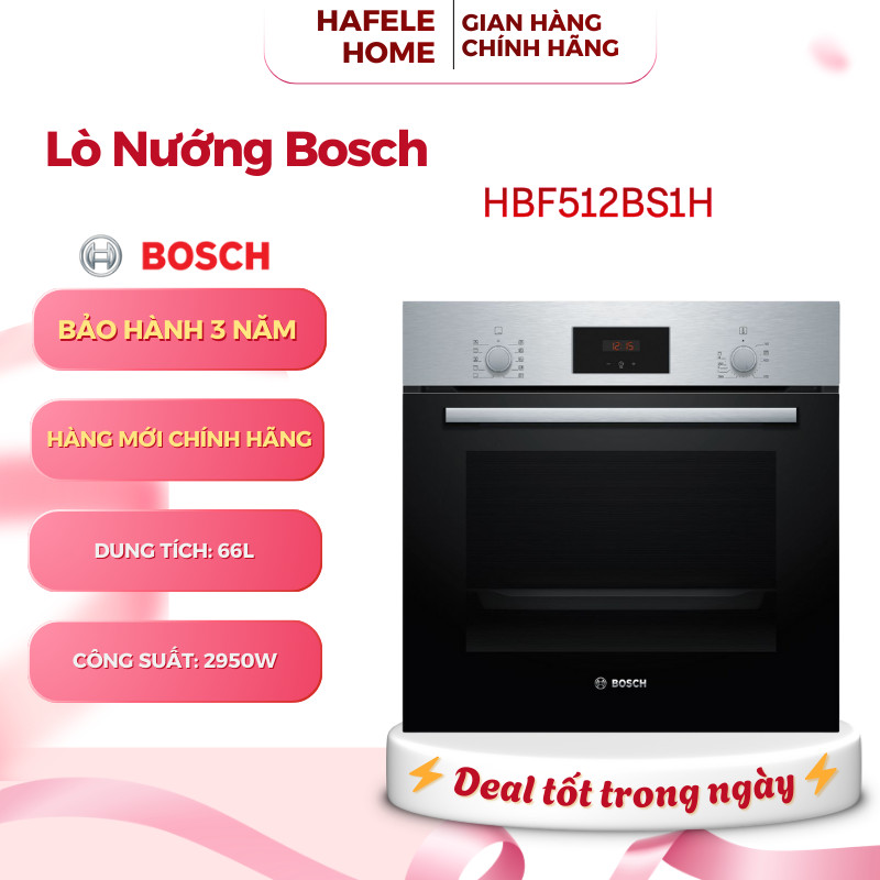 Lò Nướng Âm Tủ Bosch HBF512BS1H - Dung Tích 66L - Nướng Đối Lưu - Bảo Hành 3 Năm - EEH