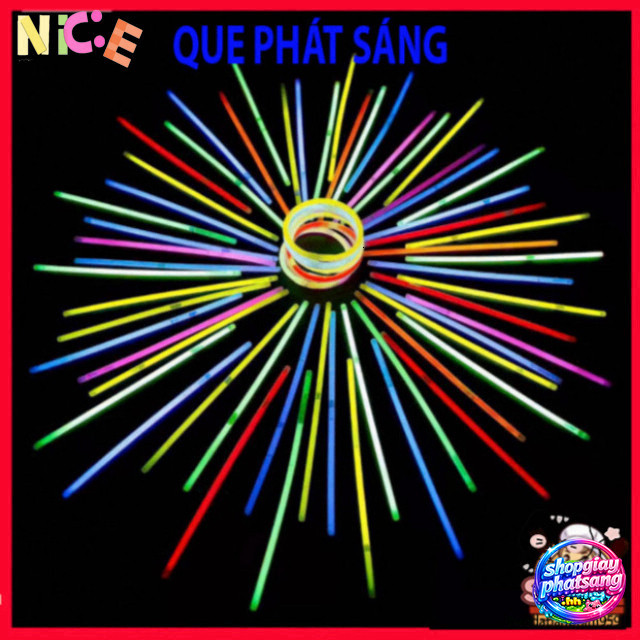 Que Dạ Quang Combo 100 Màu Xanh Đen Kèm 100 Nối CA888 Cao Cấp