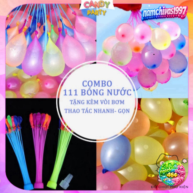 3 Chùm Bóng Nước 111 Quả Lắp Được, Bóng Nước Chùm, Bóng Bay Nước

Hoặc tùy chọn:

 Bóng Nước Chùm 11