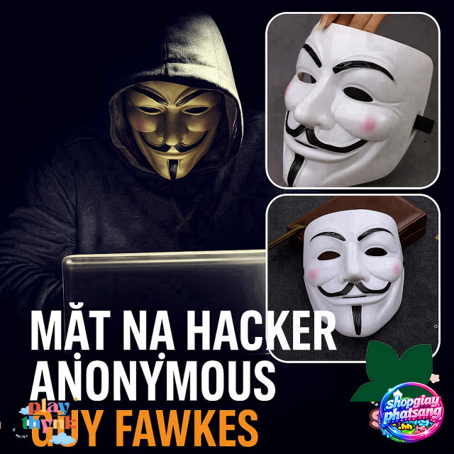 Guy Fawkes Mặt Nạ Bí Ẩn Phụ Kiện Halloween & Cosplay