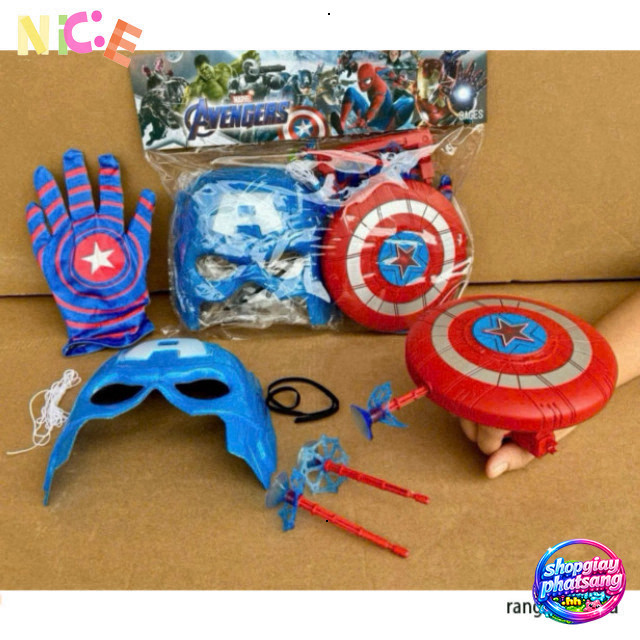 Găng Tay Nỏ Mặt Nạ Đồ Chơi Set Siêu Anh Hùng Captain America