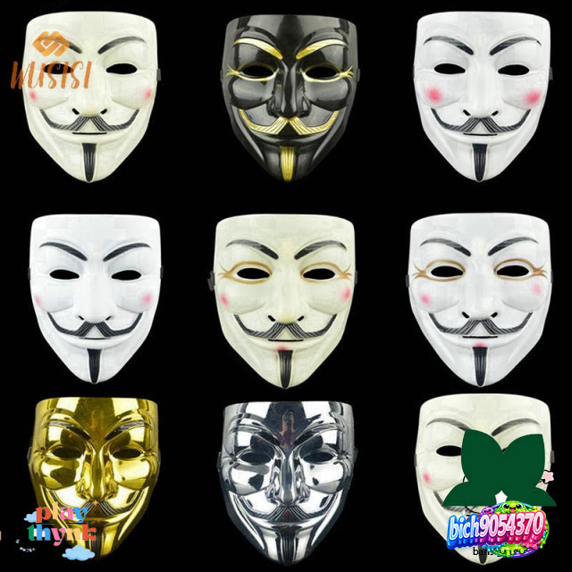Mặt nạ Guy Fawkes Vendetta WUSISI Phụ kiện Halloween Chuẩn Cấp