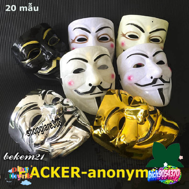 Face Mask Anonym Trắng Độc đáo 2020 Đậm Dấu Ấn Hacker