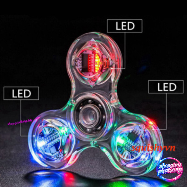 Fidget Spinner Edc Công Cụ Giảm Stress Có LED Chiếu Sáng 18 Chế Độ
