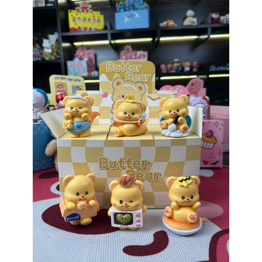 (ĐH) (Butter Bear) Blindbox hộp mù nhân vật hoạt hình gấu bơ Butter Bear decor trang trí