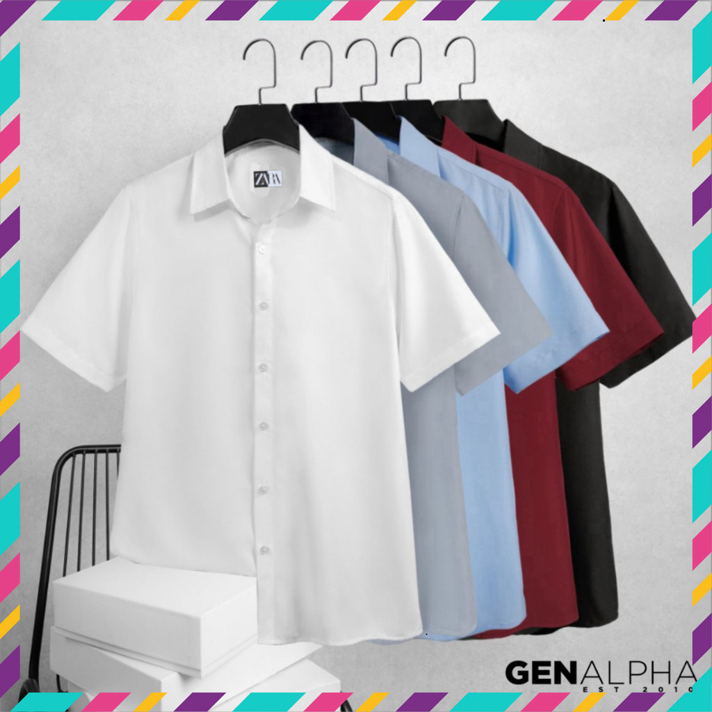 Áo Sơ Mi Tay Ngắn GEN ALPHA Slimfit, Chất Liệu GEN459 Thoáng Mát