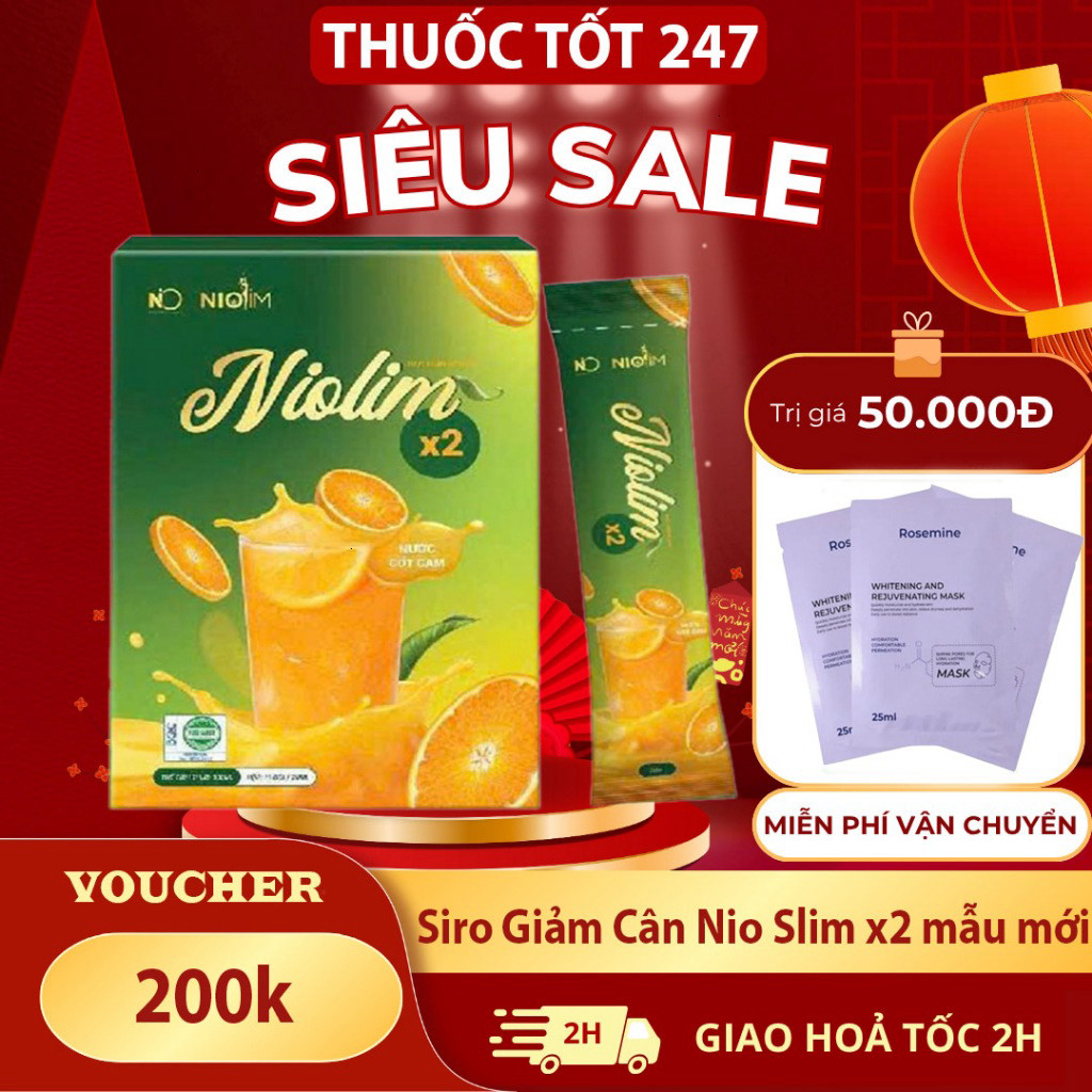 Siro Giảm Cân Nio Slim Plus+  Chính Hãng Hộp 15 gói NioSlim Plus+ Giúp Giảm Cân Hiểu Quả- MYRA STORE