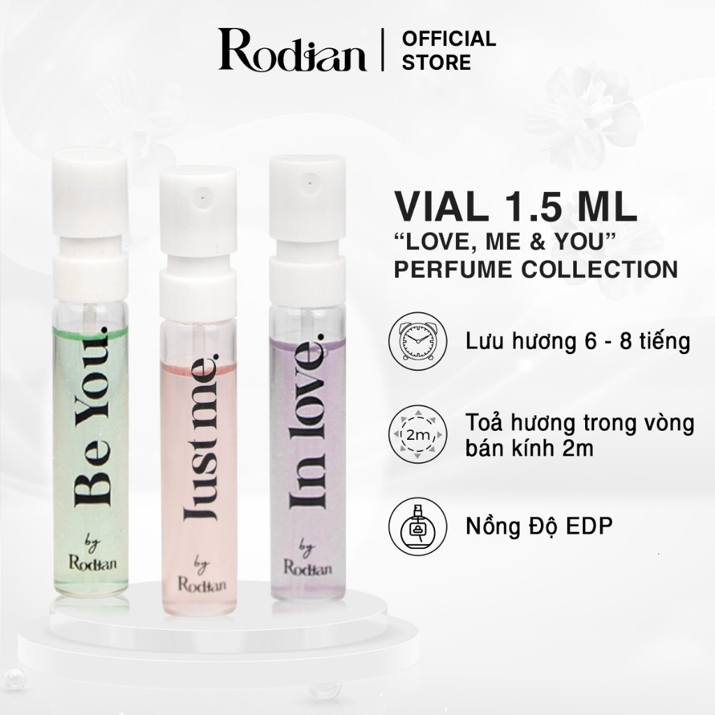 Nước Hoa Rodian 1,5 ml nhiều mùi hương BE-LOVE-ME,Hương Ngọt Ngào, Sang Trọng