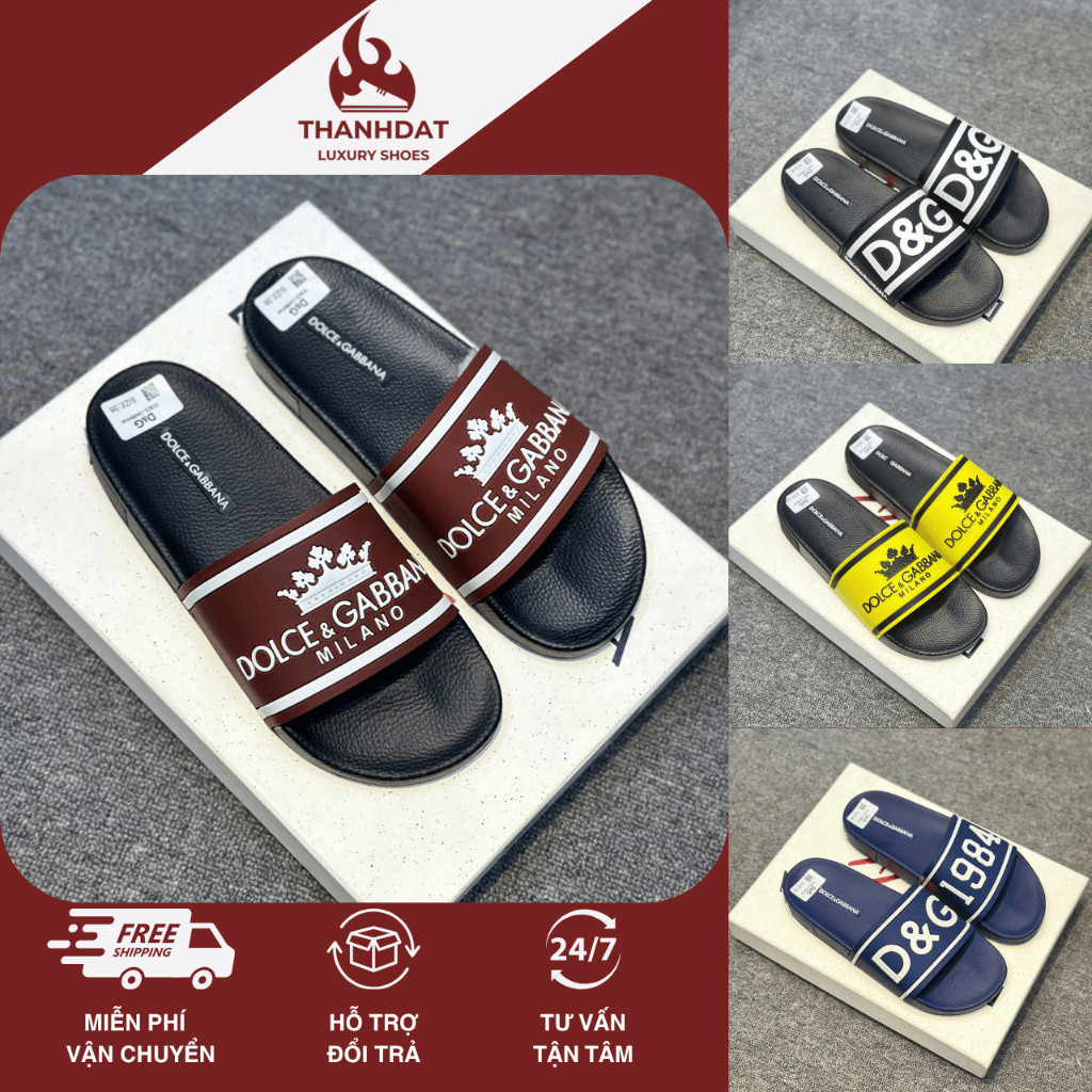 áo icon Dép Nam D&G 2 Lớp quai ngang Kiểu Cách Độc Lạ, Dép DG Đế Đúc Công Nghệ Cao Chống Nún Tốt Dép