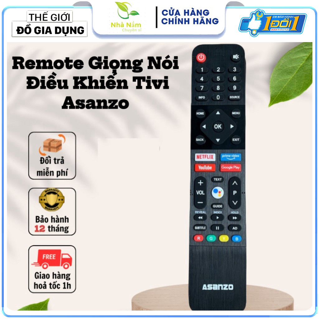Remote Điều Khiển TIVI ASANZO ISLIM PRO 32S52//43S51//55U71 GIỌNG NÓI - Hàng Chính Hãng