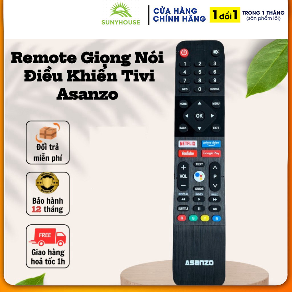 Remote Điều Khiển TIVI ASANZO ISLIM PRO 32S52//43S51//55U71 GIỌNG NÓI - Hàng Chính Hãng