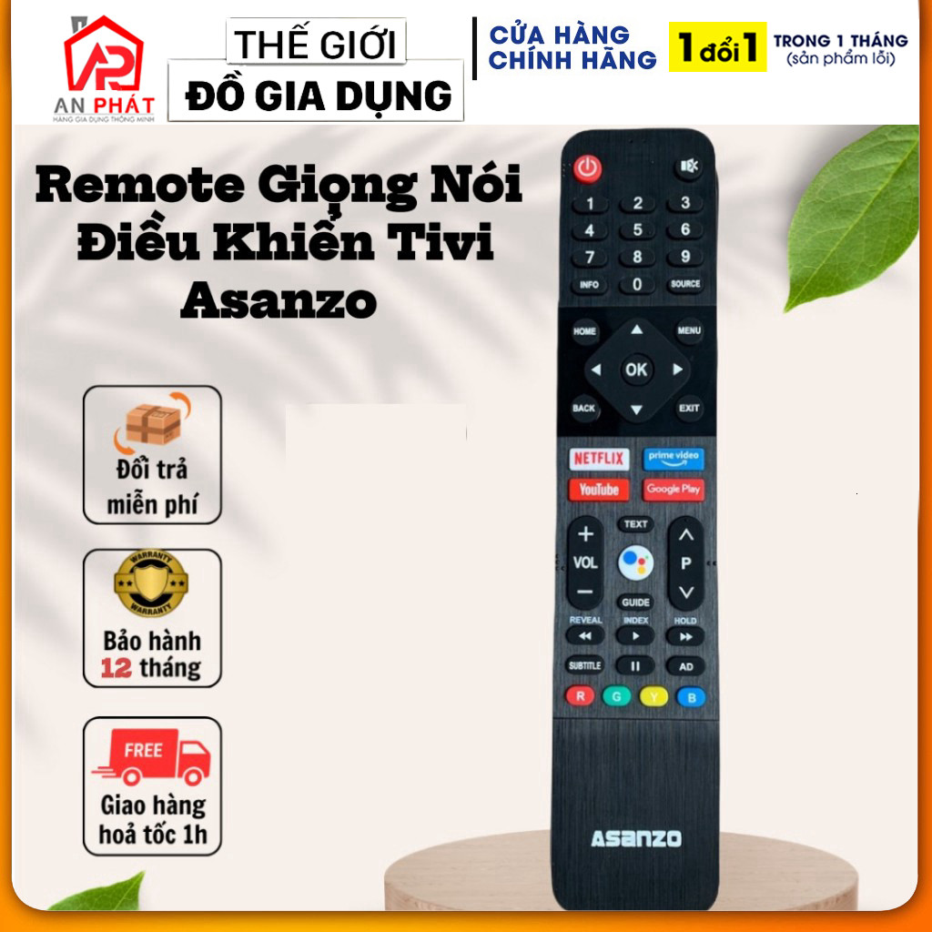 Remote Điều Khiển TIVI ASANZO ISLIM PRO 32S52//43S51//55U71 GIỌNG NÓI - Hàng Chính Hãng