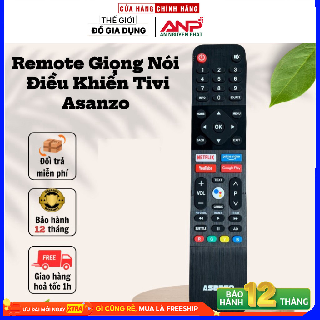 Remote Điều Khiển TIVI ASANZO ISLIM PRO 32S52//43S51//55U71 GIỌNG NÓI - Hàng Chính Hãng