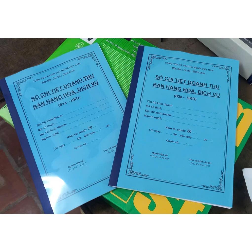 Sổ Sách (Khổ to A4 chuẩn mới:S1a-HKD+ S2a-HKD) Cho HKD Doanh Thu Dưới 500Tr+Trên 500Tr - Chi Tiết Do
