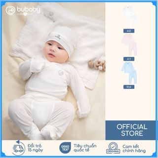 (NB-6M) Bộ dài tay cài chéo Bao tay chân Lật Bubaby Bambus BBB110800 | Quần áo Chính hãng