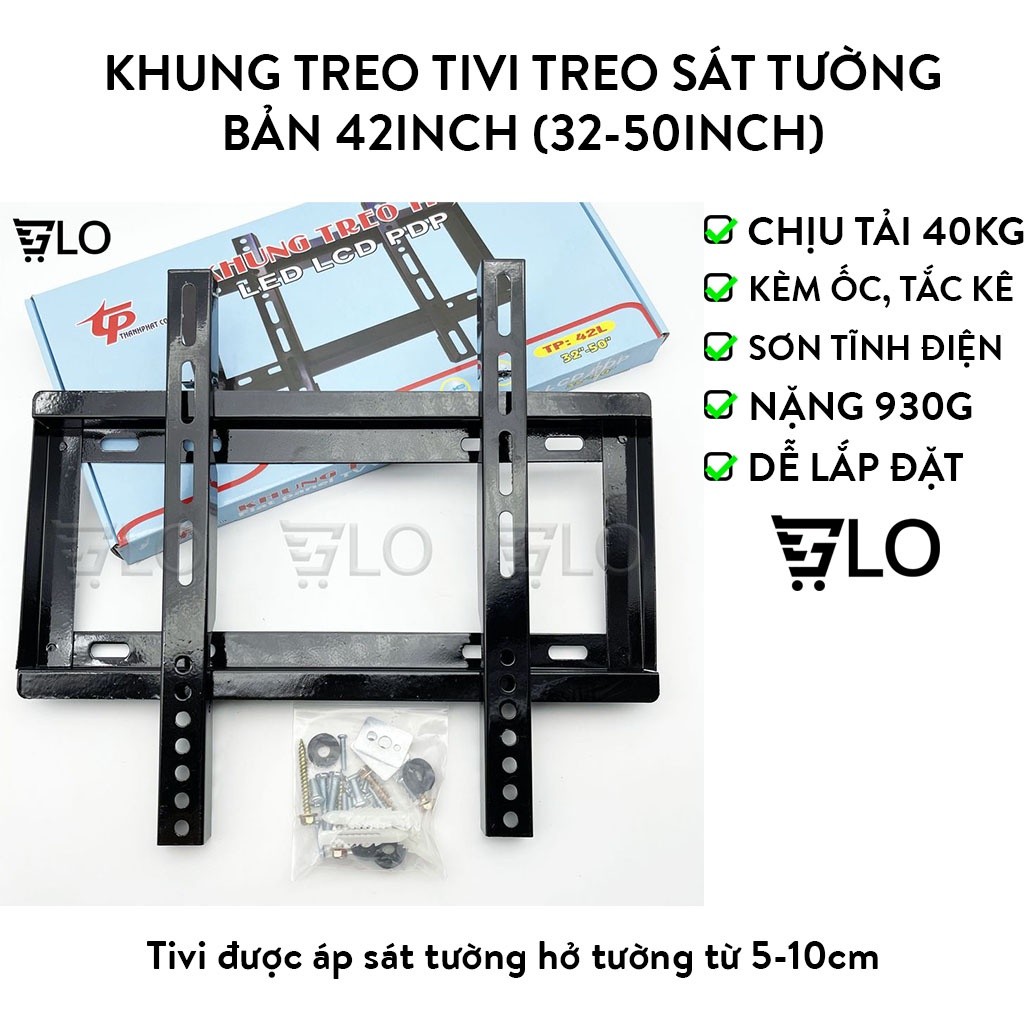 Khung Treo Tivi Thẳng Treo Sát Tường Bản 42inch (32-65inch)