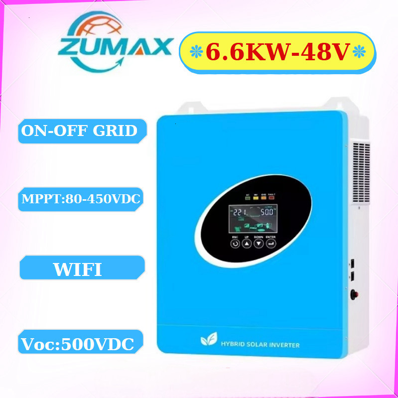 Inverter Hybrid Biến tần năng lượng mặt trời Zumax 6.6KW- 48V On/Off - MPPT 120A-Hoạt động không cần