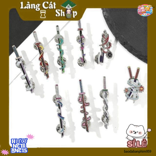 "Thiết kế kiếm Katana inox ấn tượng Anime Kimetsu no Yaiba - Móc khóa điêu khắc từ Kimetsu no Yaiba"