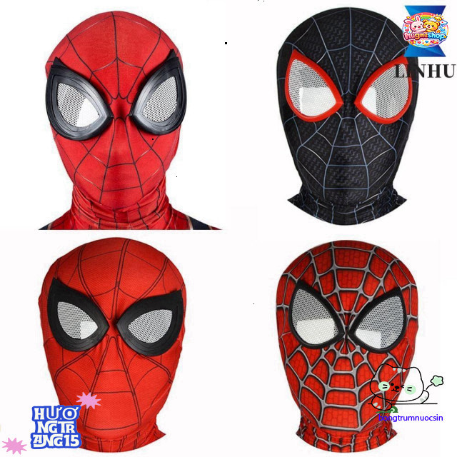 Khẩu Trang Spider-Man 3D Halloween Cho Người Lớn, Iron Spider & Miles Morales