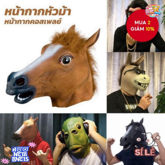 Mặt Nạ Cosplay Đầu Nộ Deco Phong Cách Halloween Độc Đa