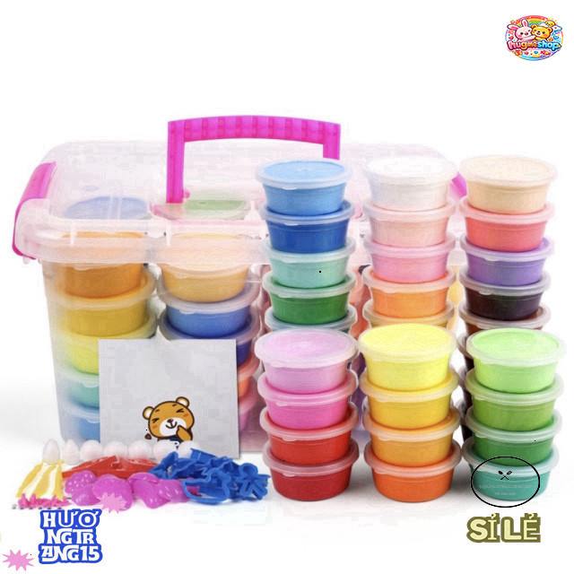 Đất nặn tự khô siêu nhẹ Bộ 24 Viên Hộp Dụng Cụ Sáng Tạo
