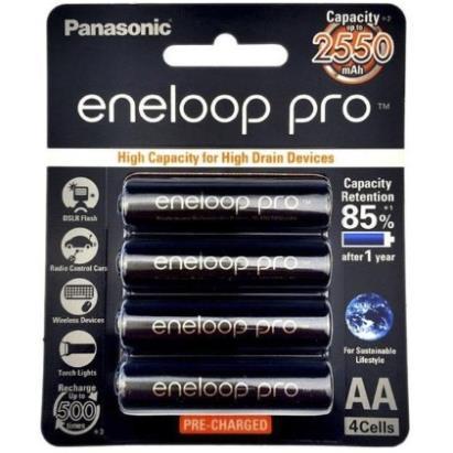 Pin AA Panasonic eneloop - black 2550ma, dùng cho đèn flash tt350, tt600, tt685 ( MINH ĐỨC )