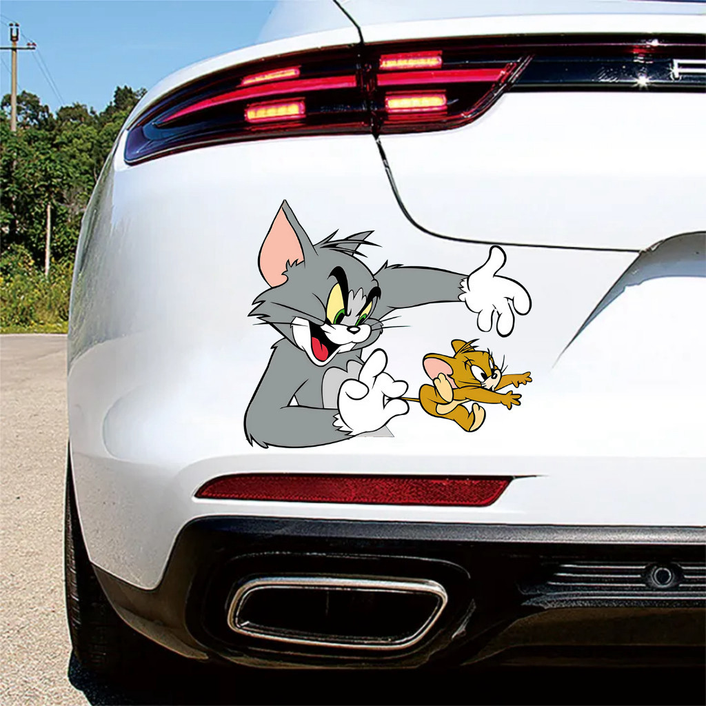 Tem de Cal Dán Xe Hình Mèo Tom Và Chuột Jerry Cute