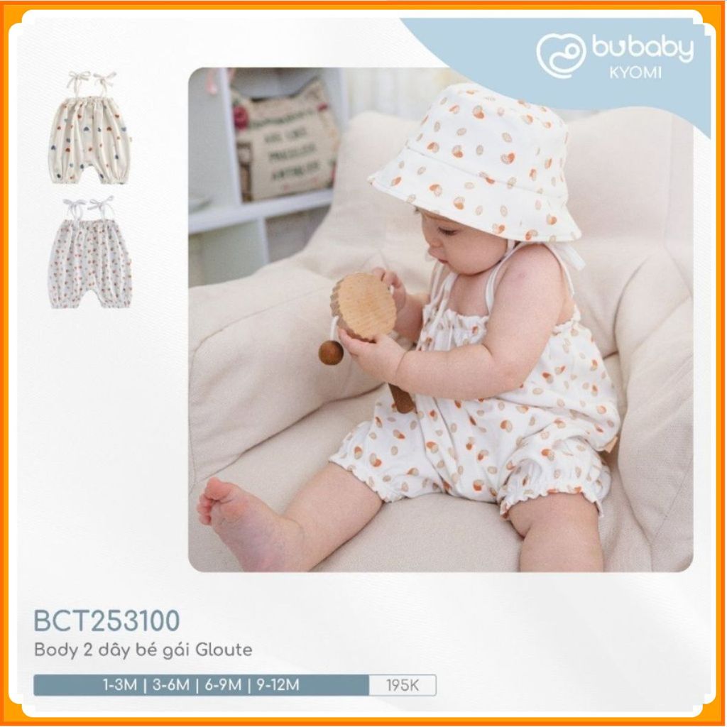 [BU Baby] (1-12M) Body 2 dây bé gái Gloute - BCT253100 - [BU Baby] body - [BU Baby] bé gái - [BU Bab
