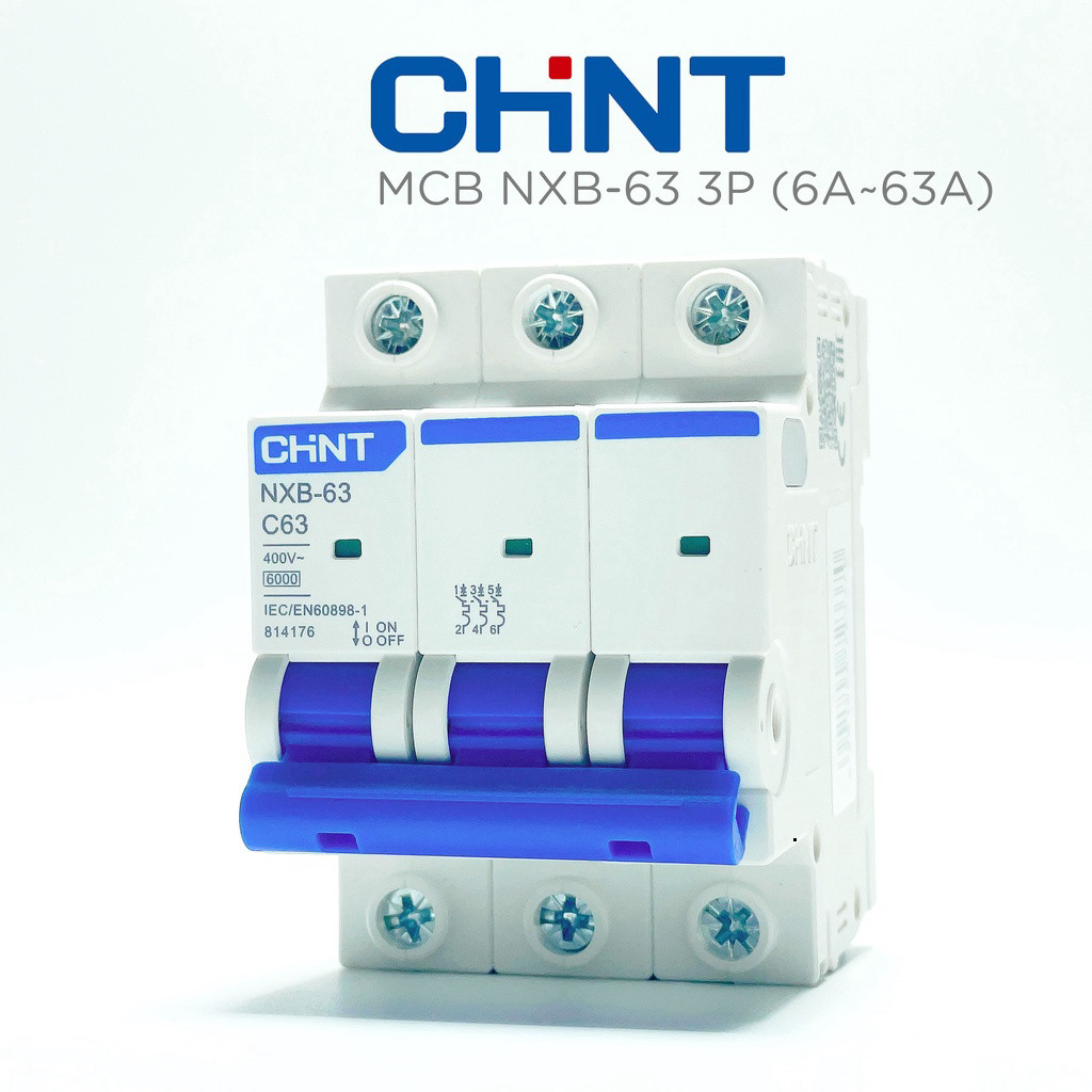 Aptomat MCB 3 Pha NXB-63 Chint 6A~63A Dòng Cắt 6kA
