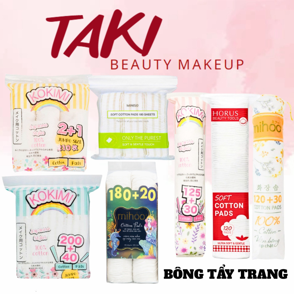 Bông Tẩy Trang Horus - Innisfree - Miniso - Mihoo - Kokimi - Perfect Dairy Cotton Pads 200 Miếng + 1