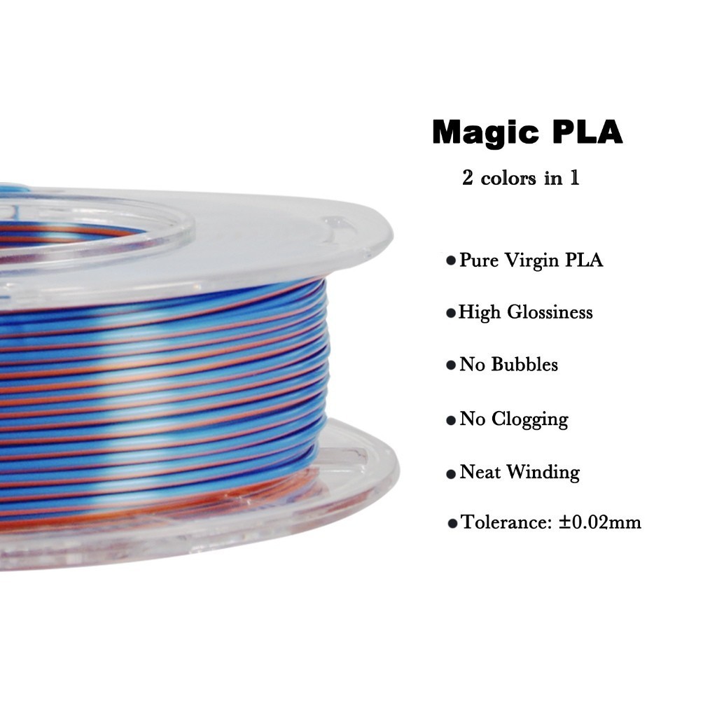 [CUỘN NHỎ 250GR] Nhựa in 3D PLA/PLA+ Silk 2 Màu chất lượng cao - Màu: Blue-Orange / Xanh Dương-Cam【R