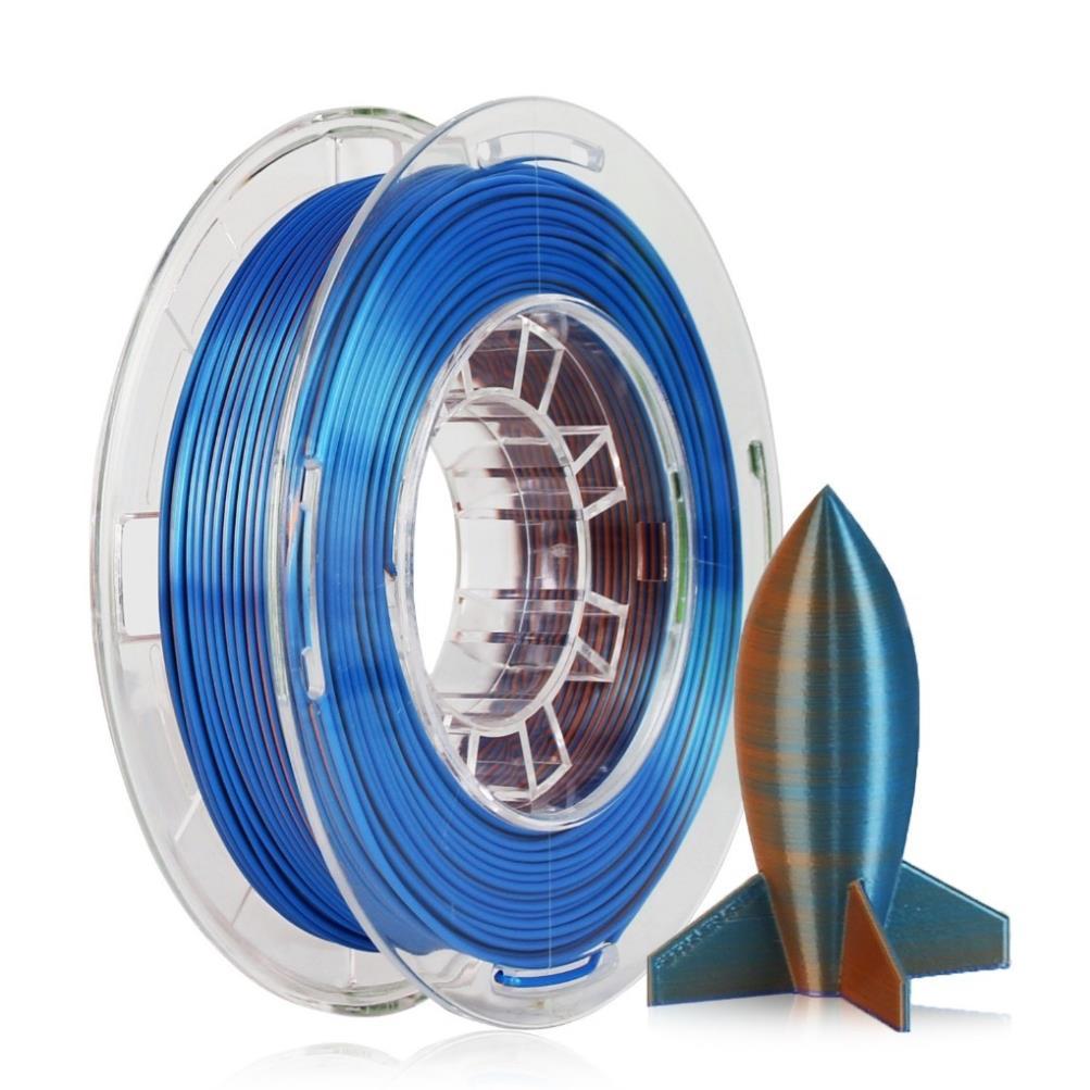 [CUỘN NHỎ 250GR] Nhựa in 3D PLA/PLA+ Silk 2 Màu chất lượng cao - Màu: Blue-Orange / Xanh Dương-Cam【R