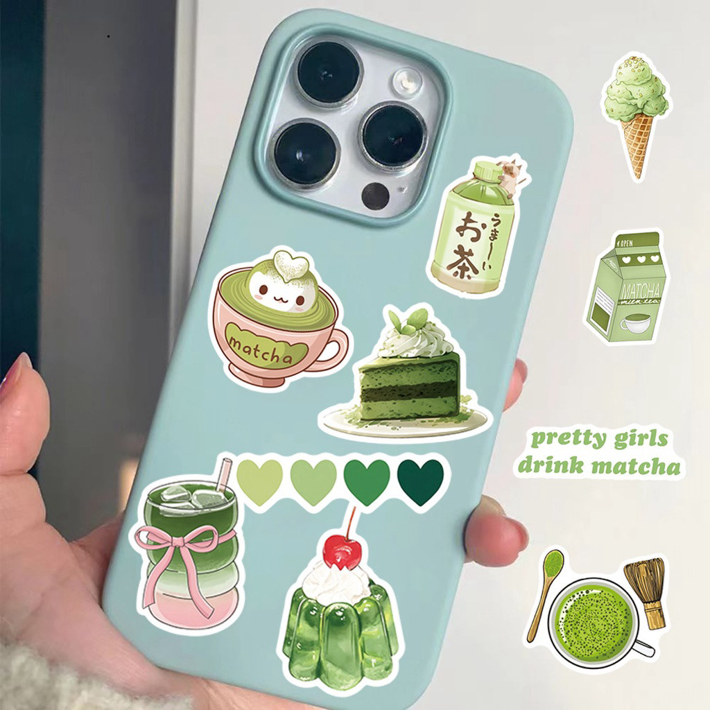 Set 10/20/50 cái sticker chống nước MATCHA LATTE BÁNH MATCHA ĐỒ UỐNG MATCHA dán mũ bảo hiểm vali lap