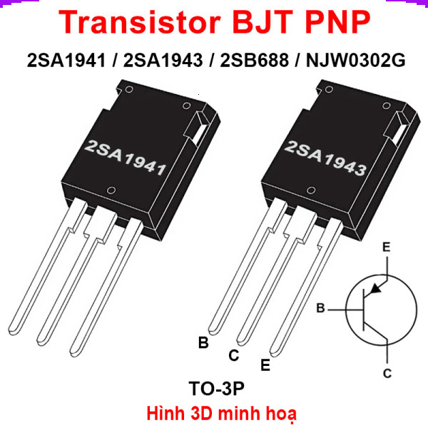 [Giá combo] Transistor BJT loại PNP 2SB688 120V 10A TO-3P