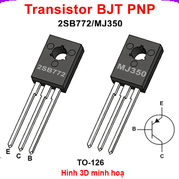 [Giá combo] (5 cái) Transistor BJT PNP 2SB772 / MJE350 chân cắm TO-126