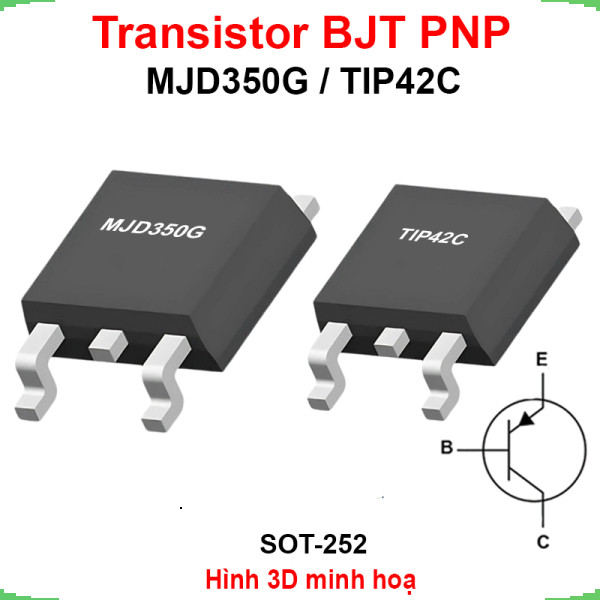 [Giá bán sỉ] (5 cái) Transistor BJT PNP MJD350G / TIP42C chân dán SOT-252