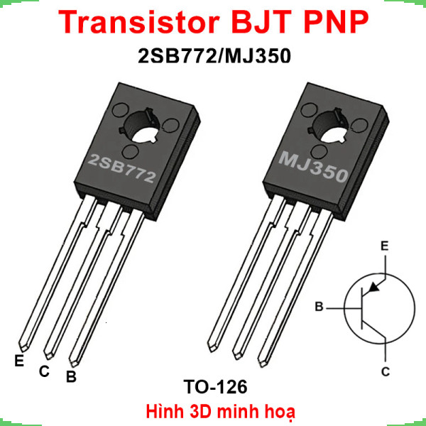 [Giá bán sỉ] (5 cái) Transistor BJT PNP 2SB772 / MJE350 chân cắm TO-126