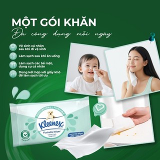 Khăn Ướt KLEENEX Tự Phân Hủy Thương Hiệu Mỹ Gói 36 Miếng -Nhỏ Gọn, An Toàn Cho Gia Đình