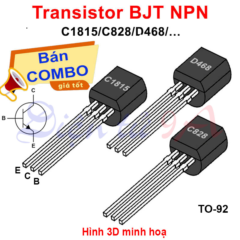 [Combo- sỉ] (50 cái) Transistor BJT NPN C1815 / C828 / D468…chân cắm TO-92