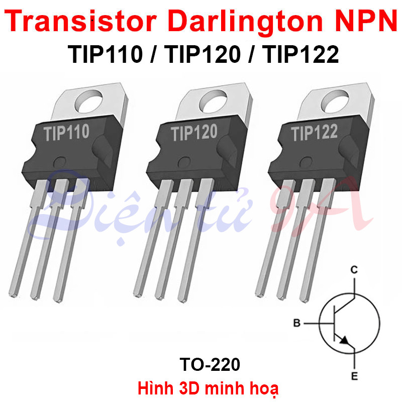 [Combo- sỉ] (5 cái) Transistor Darlington NPN TIP110 / TIP120 / TIP122 5A chân cắm TO-220