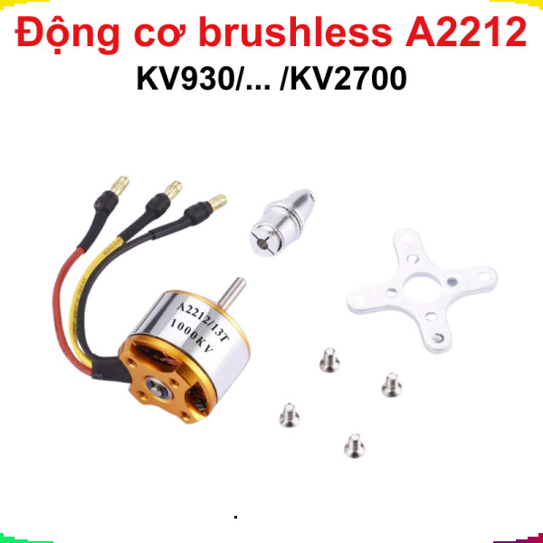 Động cơ không chổi than brushless A2212 trục 3.17mm 930KV/1000KV/.../2700KV/
