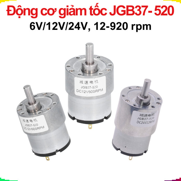 Động cơ giảm tốc JGB37-520, 6/12/24V nhiều tốc độ