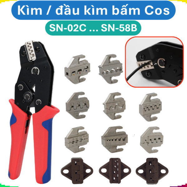 Kìm bấm Cos SN-58B, các loại đầu bấm cos (Dupont2.54, XH2.54, PH2.0, SM2.54, 5556, 5557, VH3.96 ...)